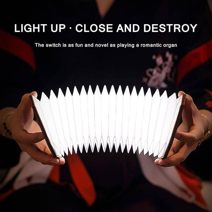 USB Rechargeable Retro Accordion Wooden LED Lamp | Kalsten