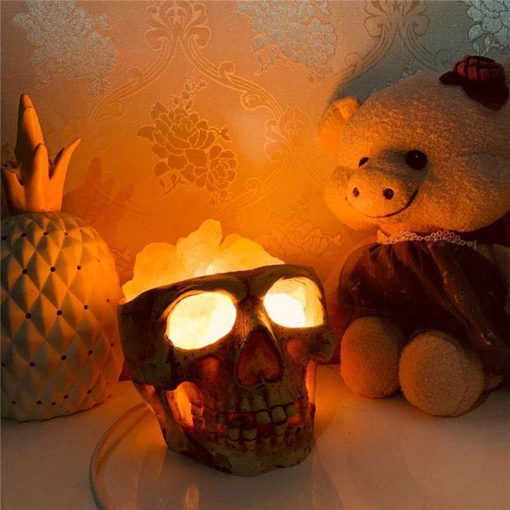 Skull Head Shaped Crystal Salt LED Night Light | Kalsten
