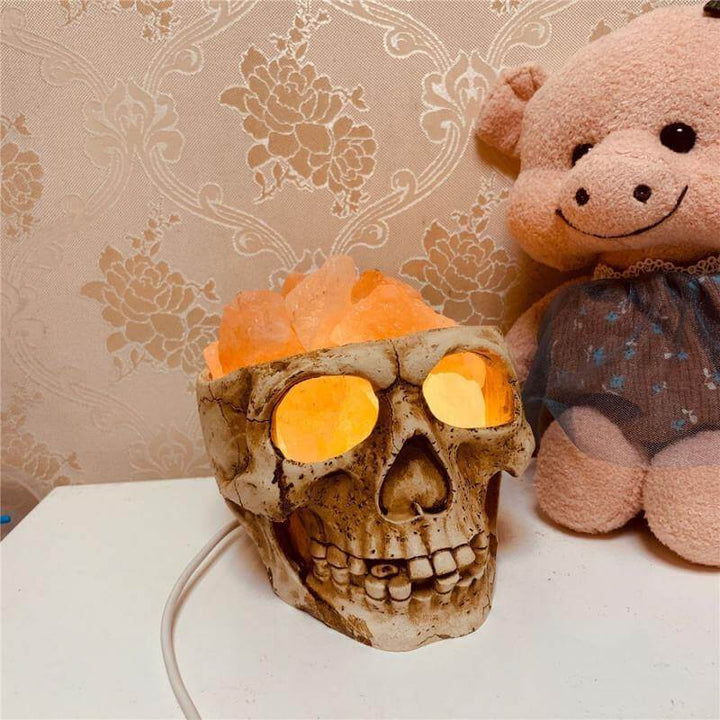Skull Head Shaped Crystal Salt LED Night Light | Kalsten