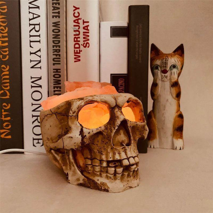 Skull Head Shaped Crystal Salt LED Night Light | Kalsten