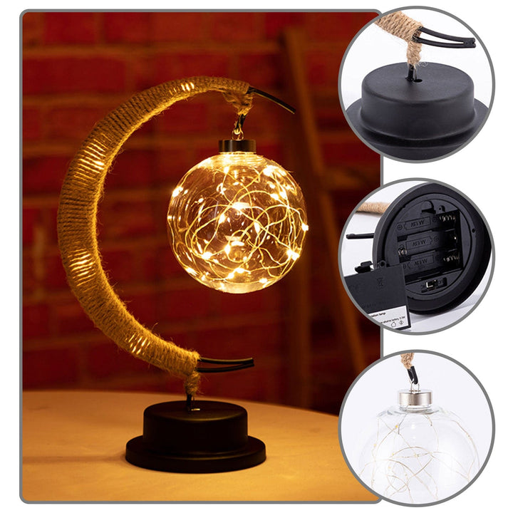 Rayvia Lunar Lamp - Half Moon LED Light with Glass Globe for Cozy Atmosphere | Kalsten