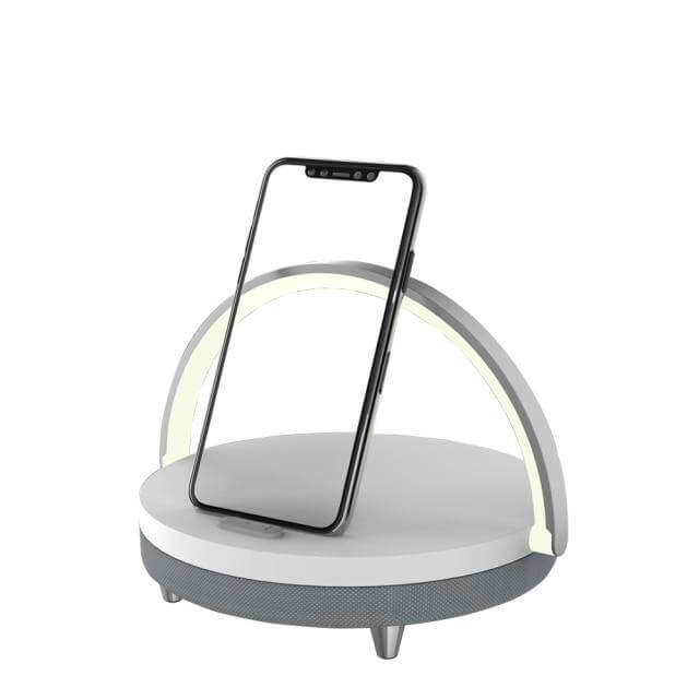 Wooden Base Wireless Charger Speaker Table Lamp | Kalsten