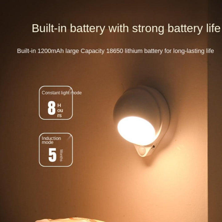 360 Rotating Water Drop Body Sensing Rechargeable Lamp | Kalsten