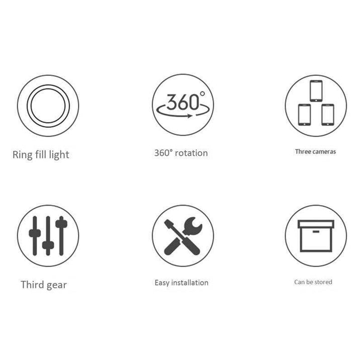 3 Modes Dimmable Foldable LED Selfie Round Light | Kalsten
