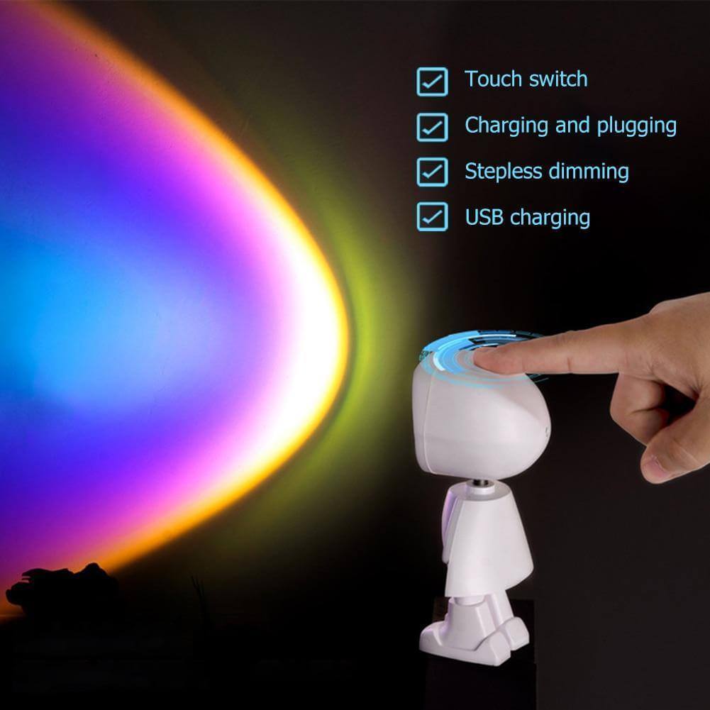 Atmospheric Sunset Robot Lamp LED | Kalsten