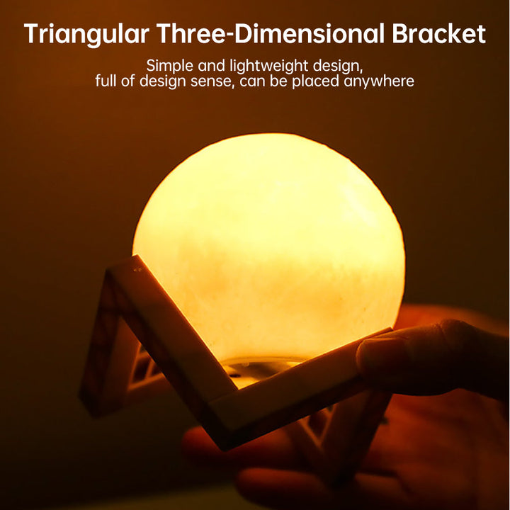 3D Light Touch Switch Rechargeable Moon Night Lamp | Kalsten