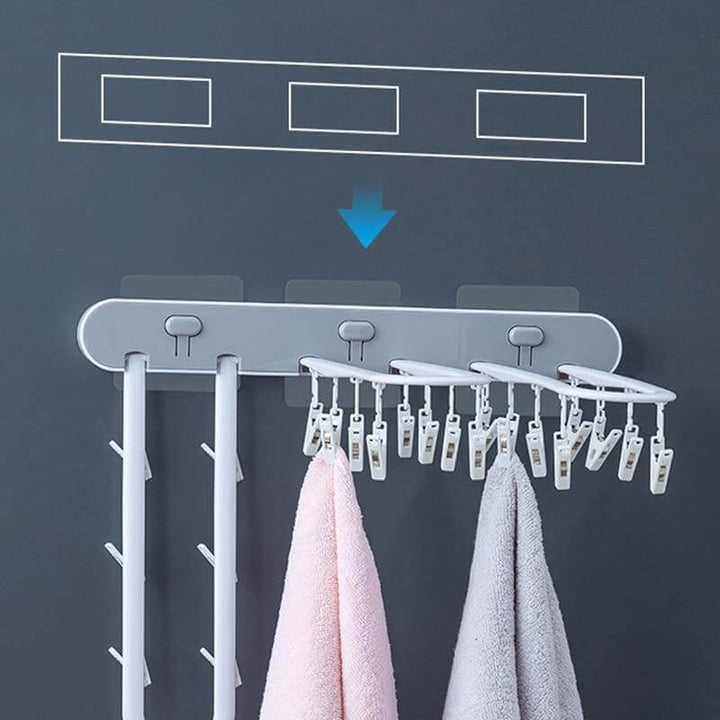 Kalsten | Wall-Mounted Folding Easy Drying Sock Hanger Rack