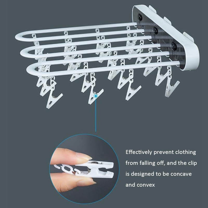 Kalsten | Wall-Mounted Folding Easy Drying Sock Hanger Rack