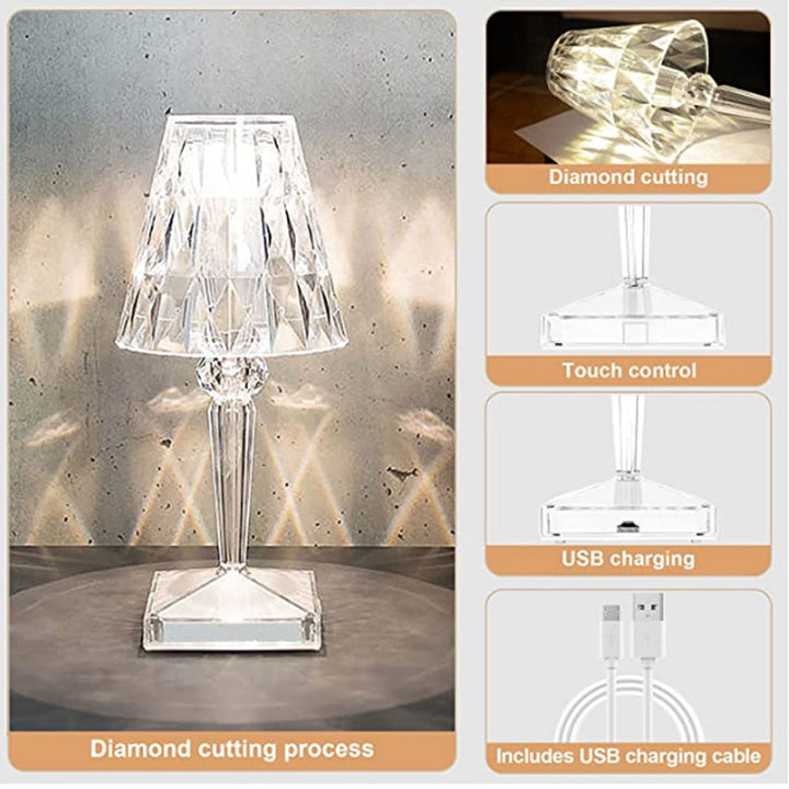 Diamond Acrylic Table Lamp | Kalsten