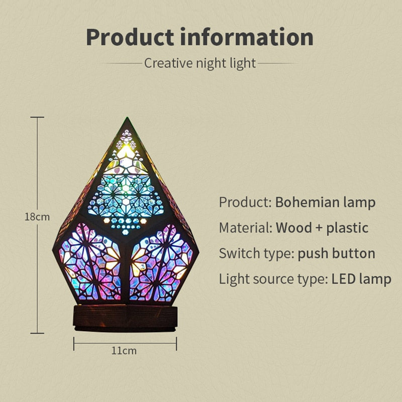 Wooden Hollow LED Atmosphere Night Lamp Projector | Kalsten