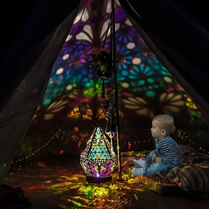 Wooden Hollow LED Atmosphere Night Lamp Projector | Kalsten