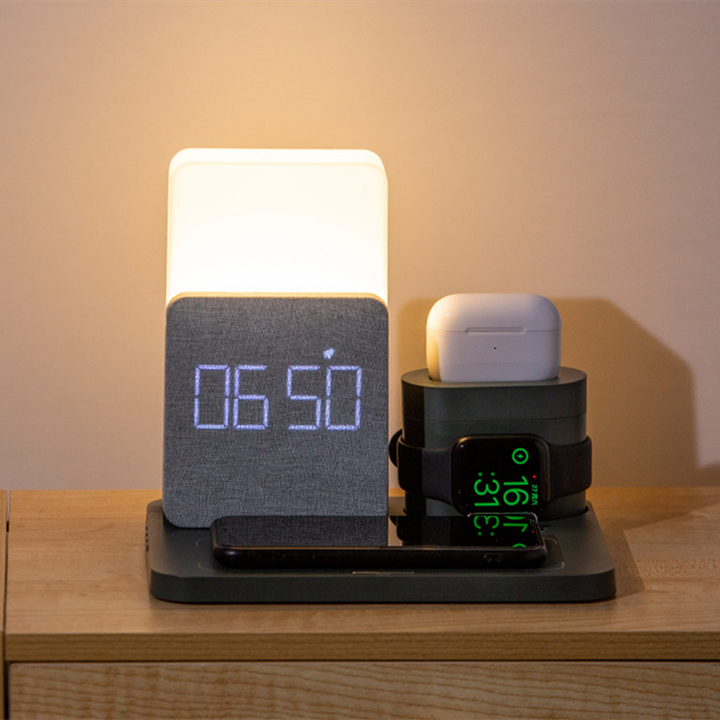 Modern Alarm Clock Wireless Charger Desk Lamp | Kalsten