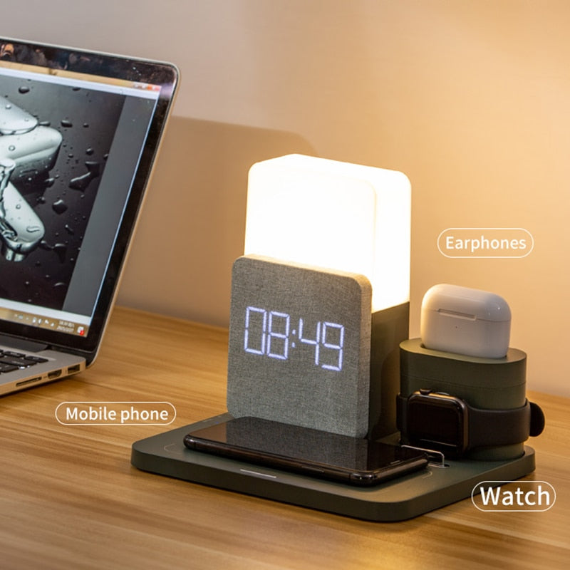 Modern Alarm Clock Wireless Charger Desk Lamp | Kalsten