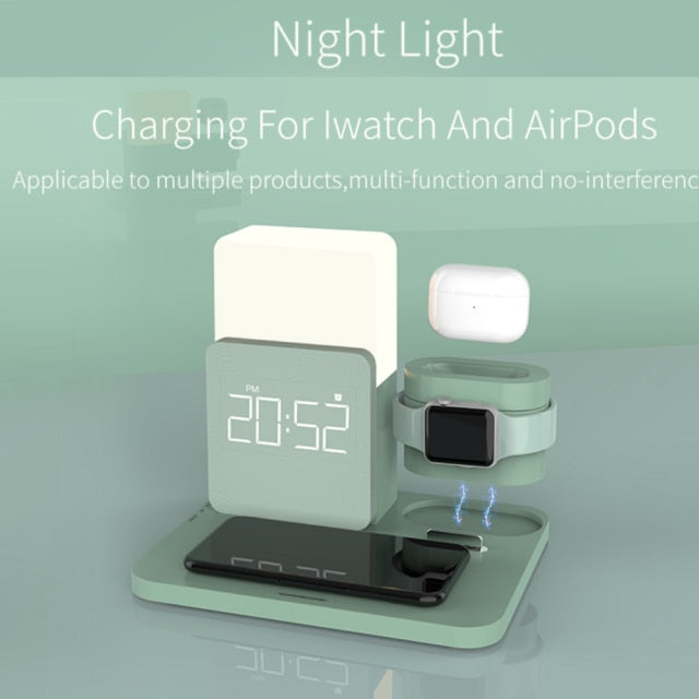Modern Alarm Clock Wireless Charger Desk Lamp | Kalsten