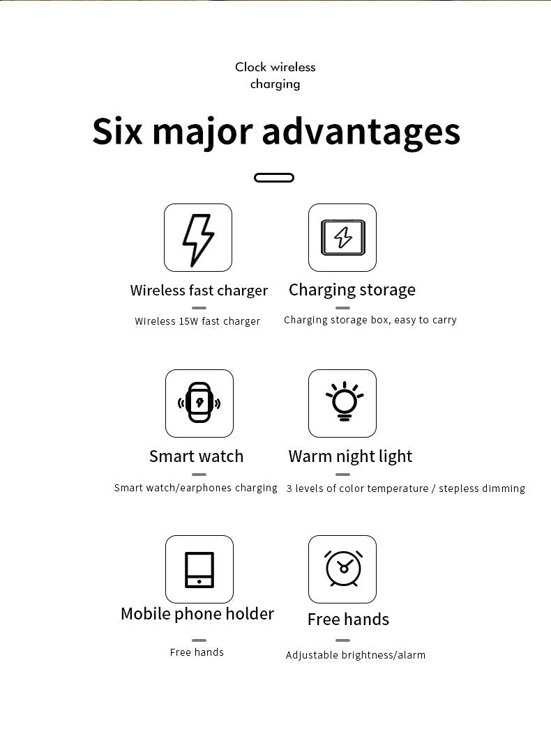 Modern Alarm Clock Wireless Charger Desk Lamp | Kalsten