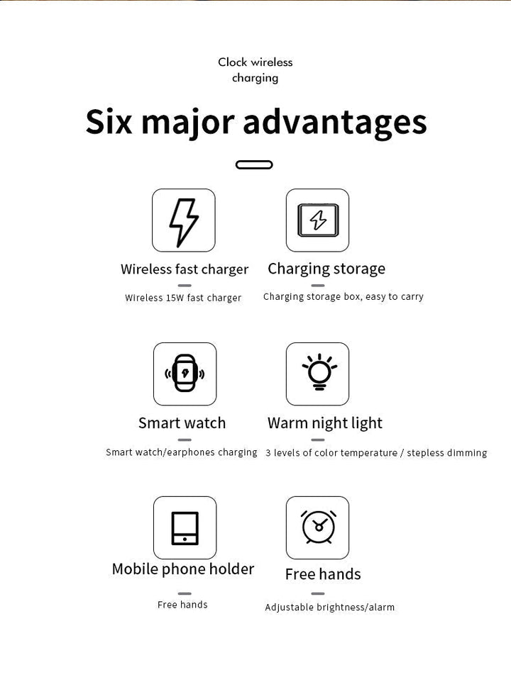 Modern Alarm Clock Wireless Charger Desk Lamp | Kalsten