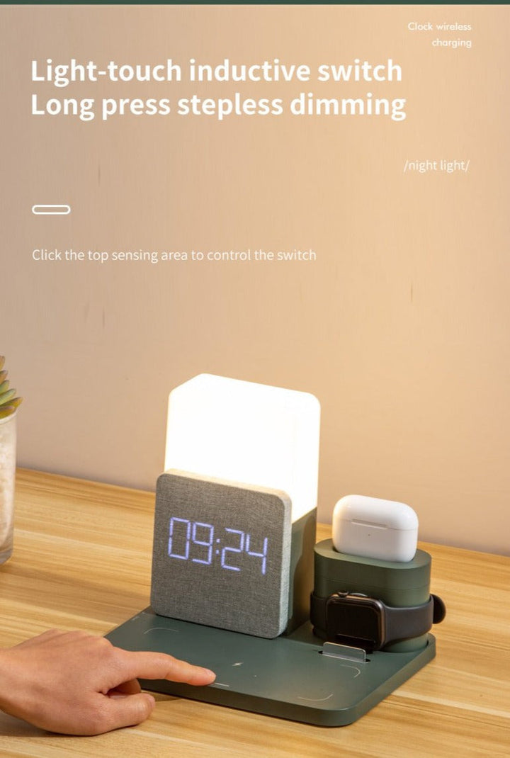 Modern Alarm Clock Wireless Charger Desk Lamp | Kalsten