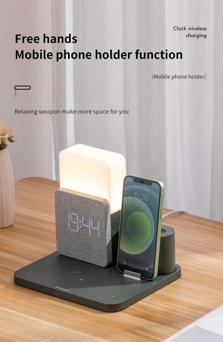 Modern Alarm Clock Wireless Charger Desk Lamp | Kalsten