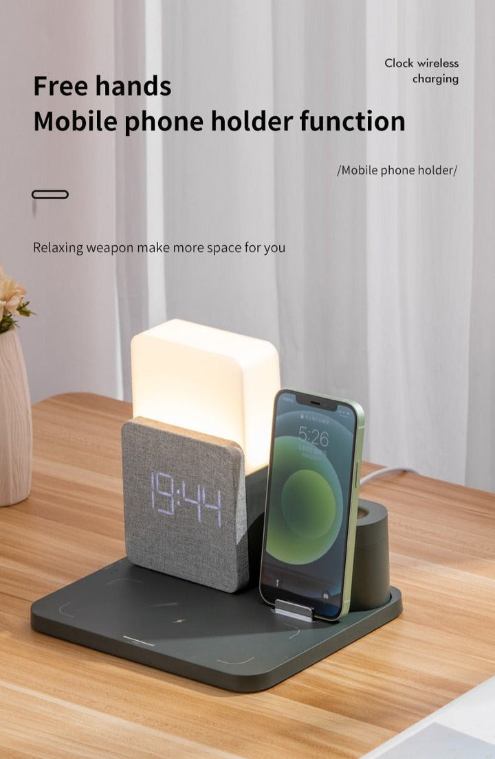 Modern Alarm Clock Wireless Charger Desk Lamp | Kalsten