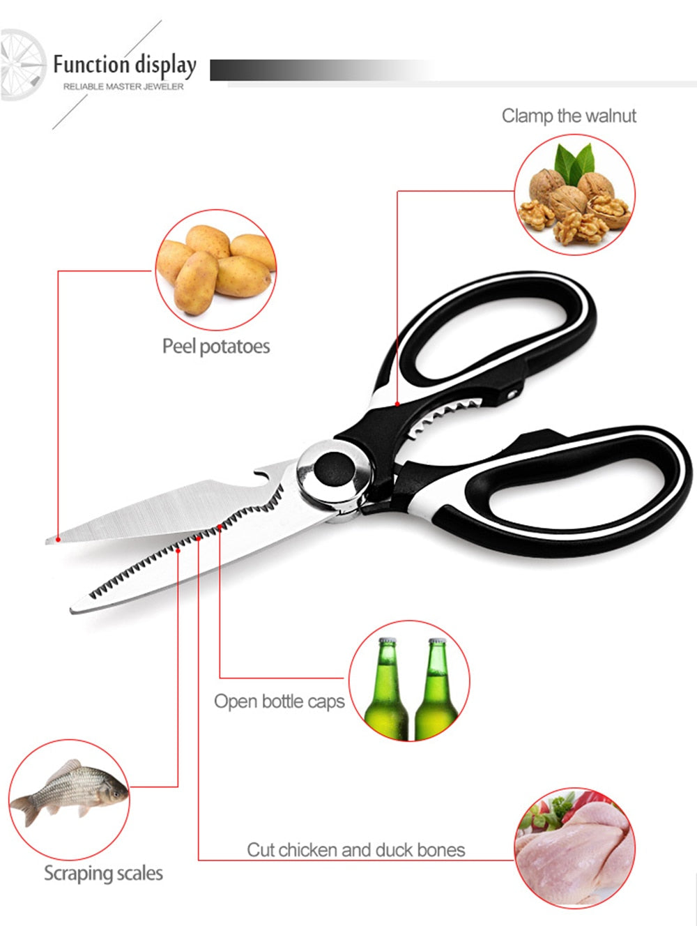 Kalsten | Multipurpose Kitchen Scissor with Bottle Opener