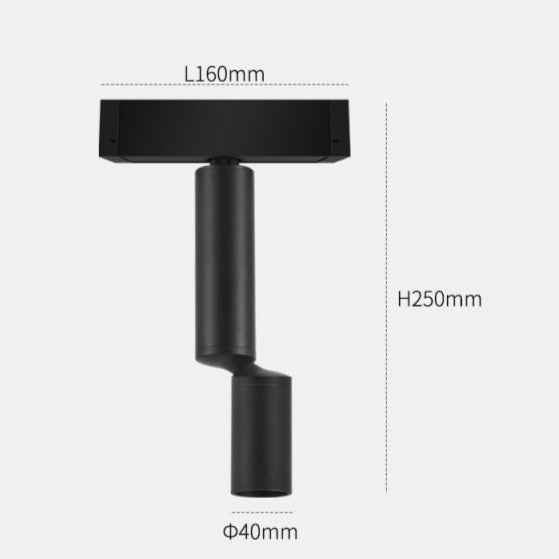 Wall-Mounted Black Continuous Magnetic Track System Light | Kalsten