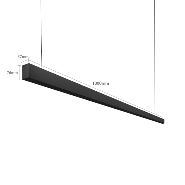 Wall-Mounted Black Continuous Magnetic Track System Light | Kalsten