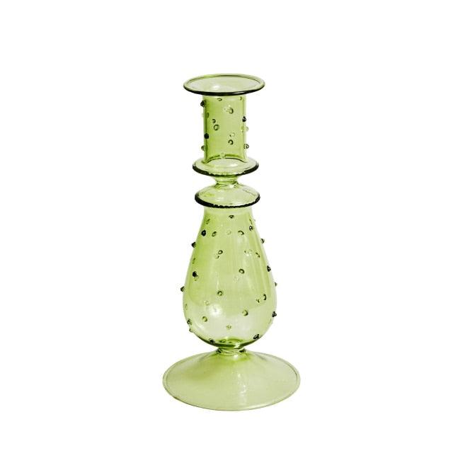 Kalsten | GlowCharm Pastel Glass Candle Holder | Decorative Candle Stands | Elegant Table Decor