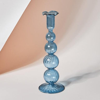 Skanto | GlowCharm Pastel Glass Candle Holder | Decorative Candle Holders | Elegant Table Decor