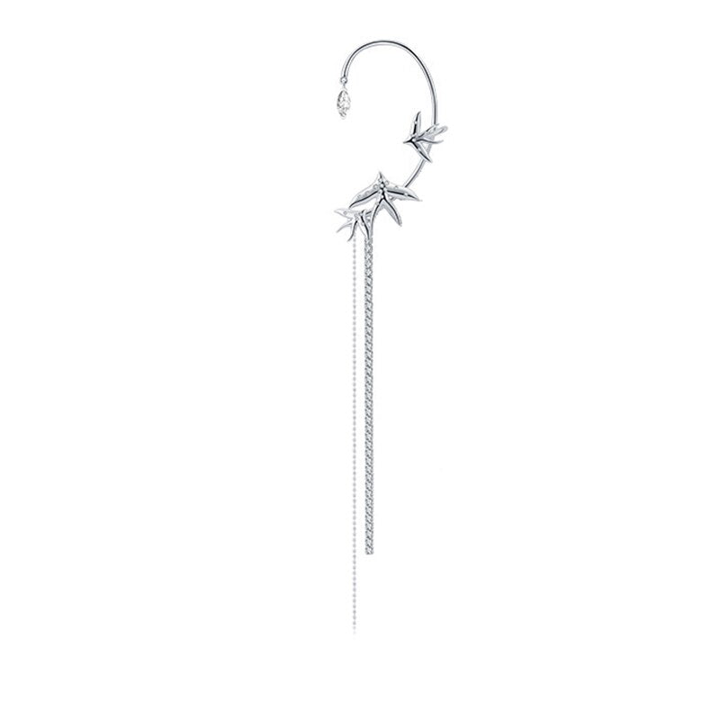 BowLift | Animal Birds Tassel Women Earrings Clip Ear Cuff