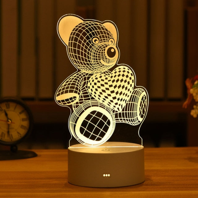 3D Creative Animals Bedside LED Night Lamp | Kalsten