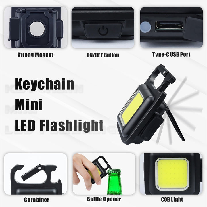 Mini Magnetic Pocket Keychain Flashlight | Kalsten