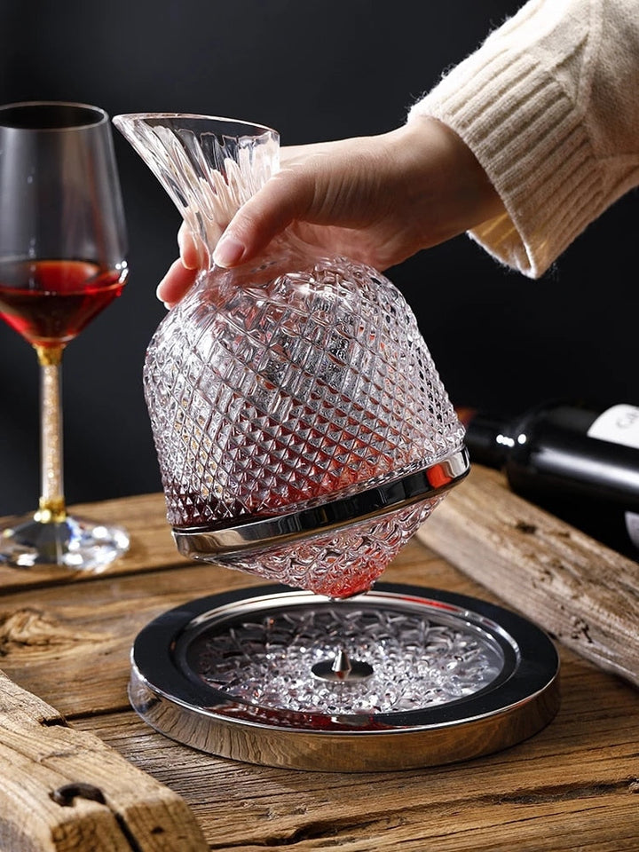 Kalsten | Elegant Crystal Spinning Glass Wine Decanter