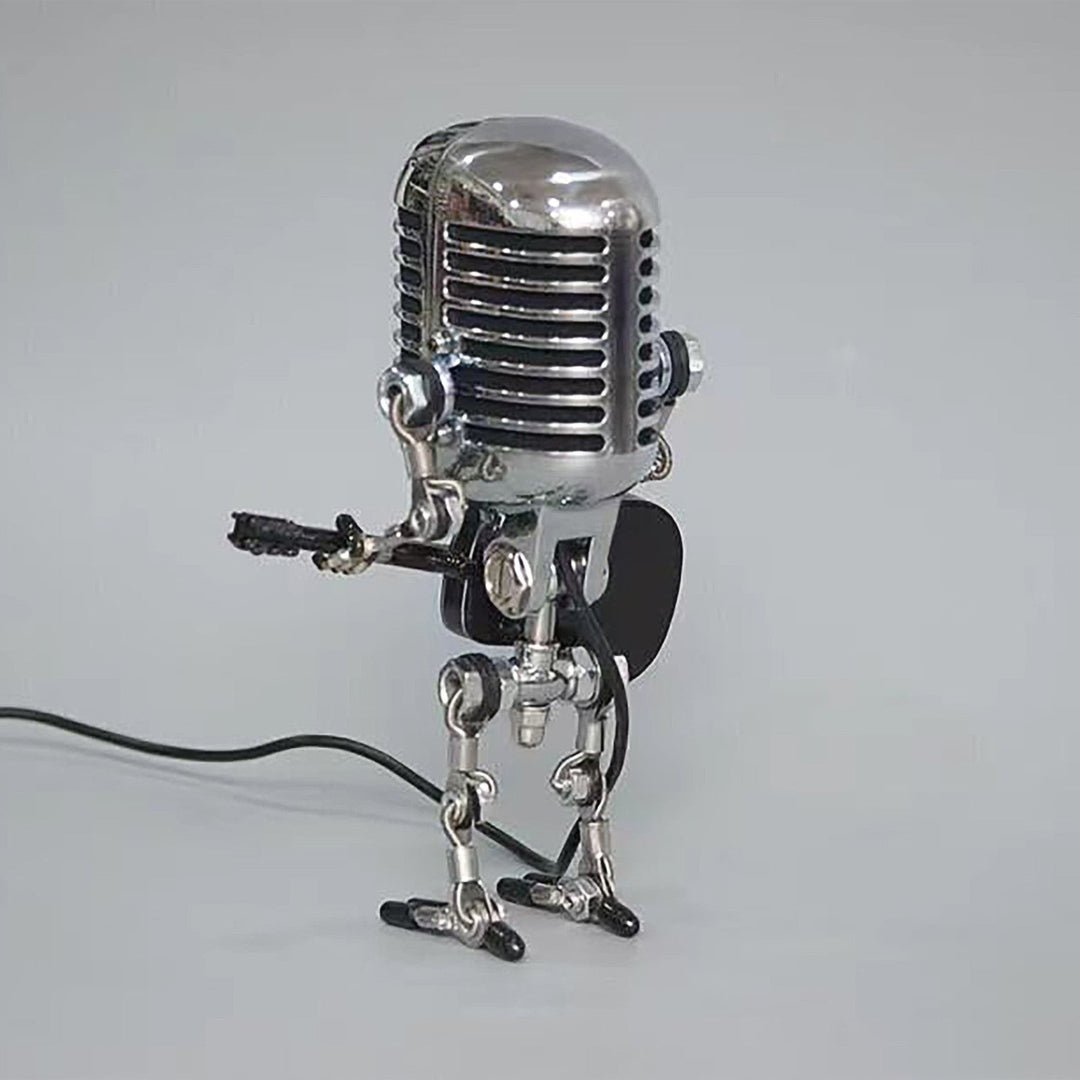 Vintage Guitar Playing Microphone Robot Lamp | Kalsten