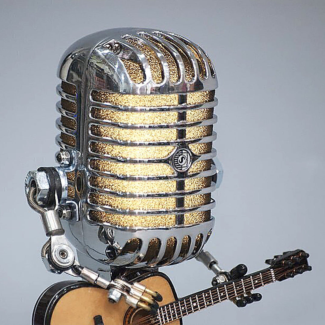 Vintage Guitar Playing Microphone Robot Lamp | Kalsten