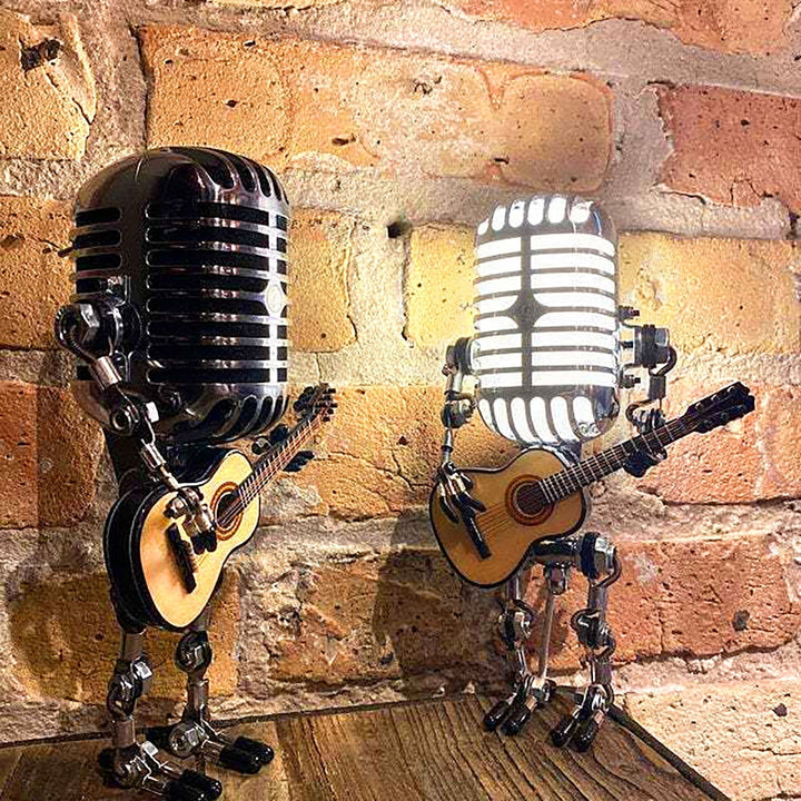 Vintage Guitar Playing Microphone Robot Lamp | Kalsten