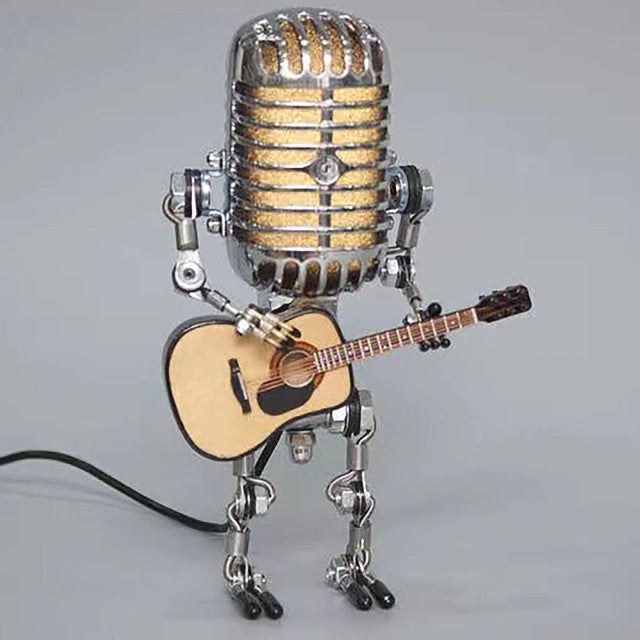 Vintage Guitar Playing Microphone Robot Lamp | Kalsten