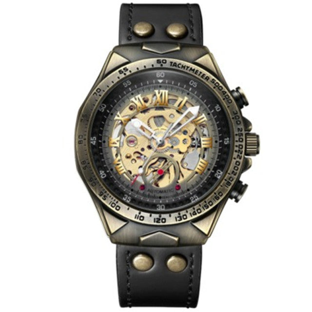 Kalsten | Steampunk Mechanical Retro Leather Men Watches