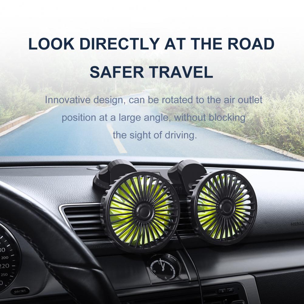 Car Dashboard Double USB Cooling Fan | Kalsten
