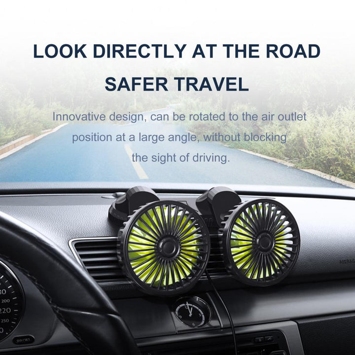 Car Dashboard Double USB Cooling Fan | Kalsten