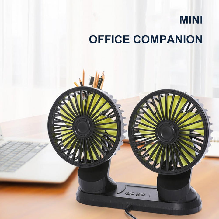Car Dashboard Double USB Cooling Fan | Kalsten