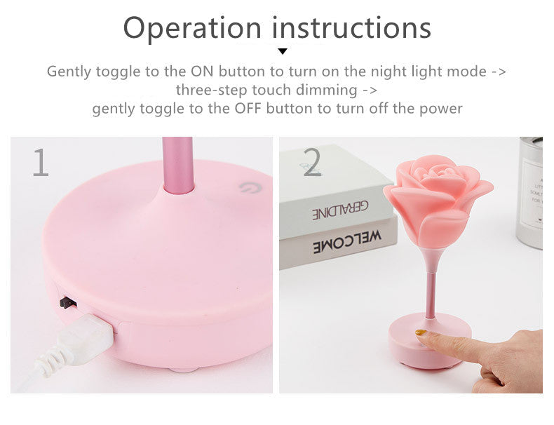 Rose Flower Romantic Touch Night Light | Kalsten