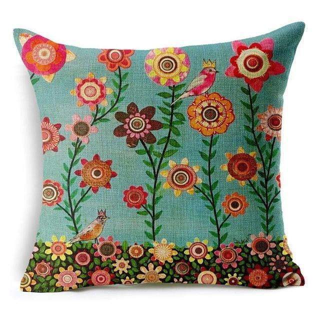 Skanto | Floral Animal Tree of Life Bird Home Decorative Throw Pillow Cover