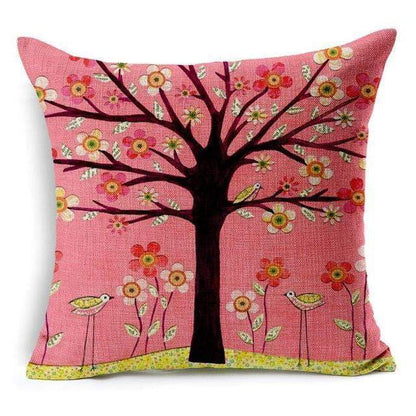 Skanto | Floral Animal Tree of Life Bird Home Decorative Throw Pillow Cover