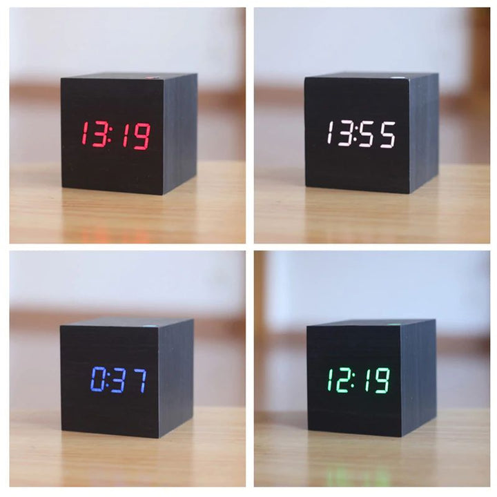 Modern Wooden Cube Digital Clock Kalsten