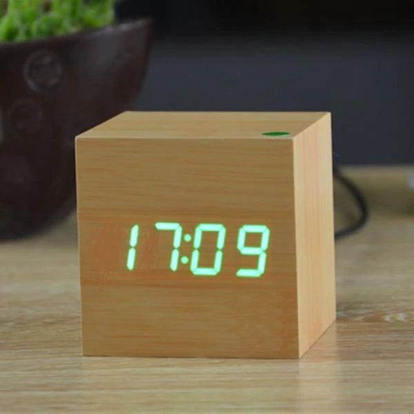 Modern Wooden Cube Digital Clock Kalsten