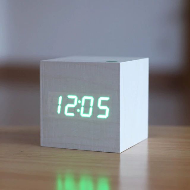 Modern Wooden Cube Digital Clock Kalsten