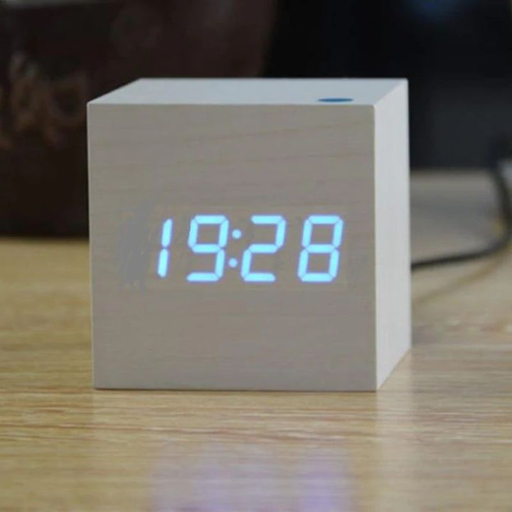Modern Wooden Cube Digital Clock Kalsten