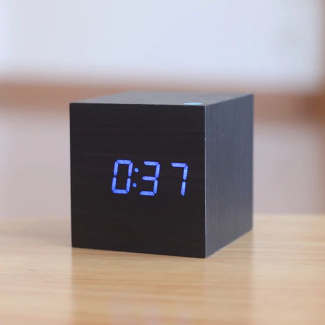Modern Wooden Cube Digital Clock Kalsten