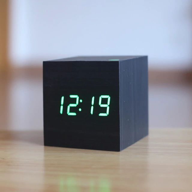 Modern Wooden Cube Digital Clock Kalsten