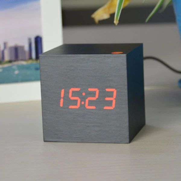 Modern Wooden Cube Digital Clock Kalsten